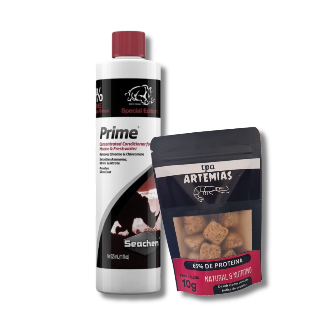 Compre prime seachem 325ml e ganhe 10g de artemias