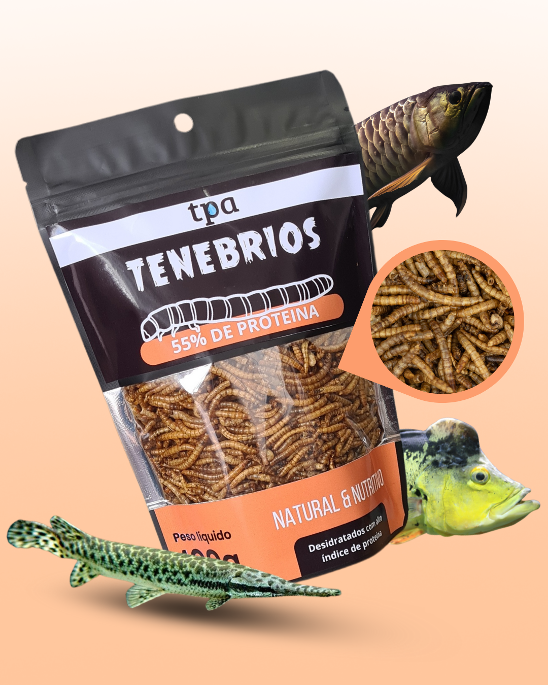 (BLACK) Tenébrios Desidratados - PROTEIN LINE