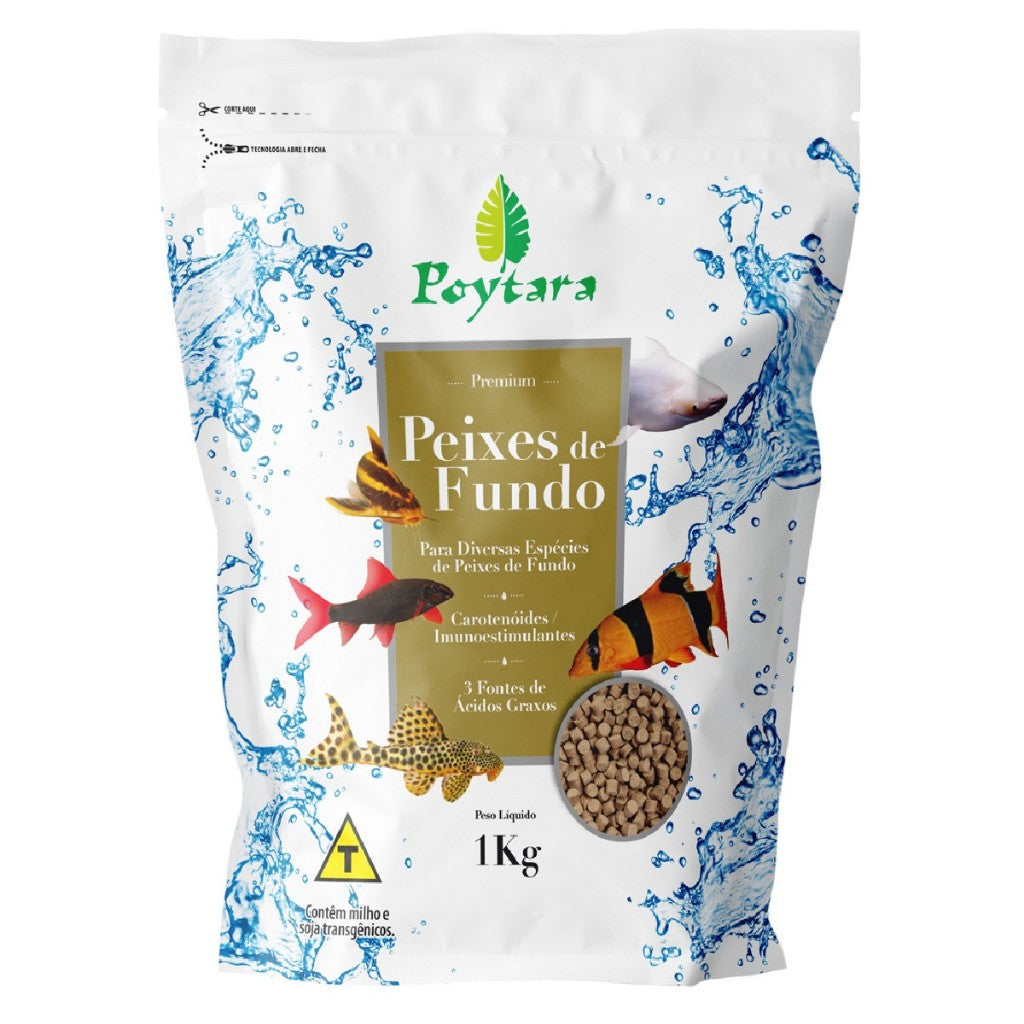 Ração Poytara Premium Peixe de Fundo Bag 1000g - 1kg