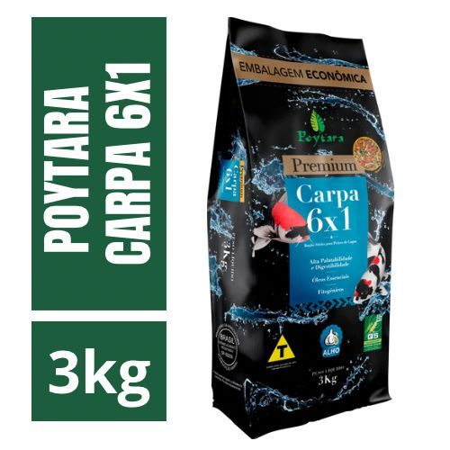 Ração Poytara Premium Carpa 6x1 3kg