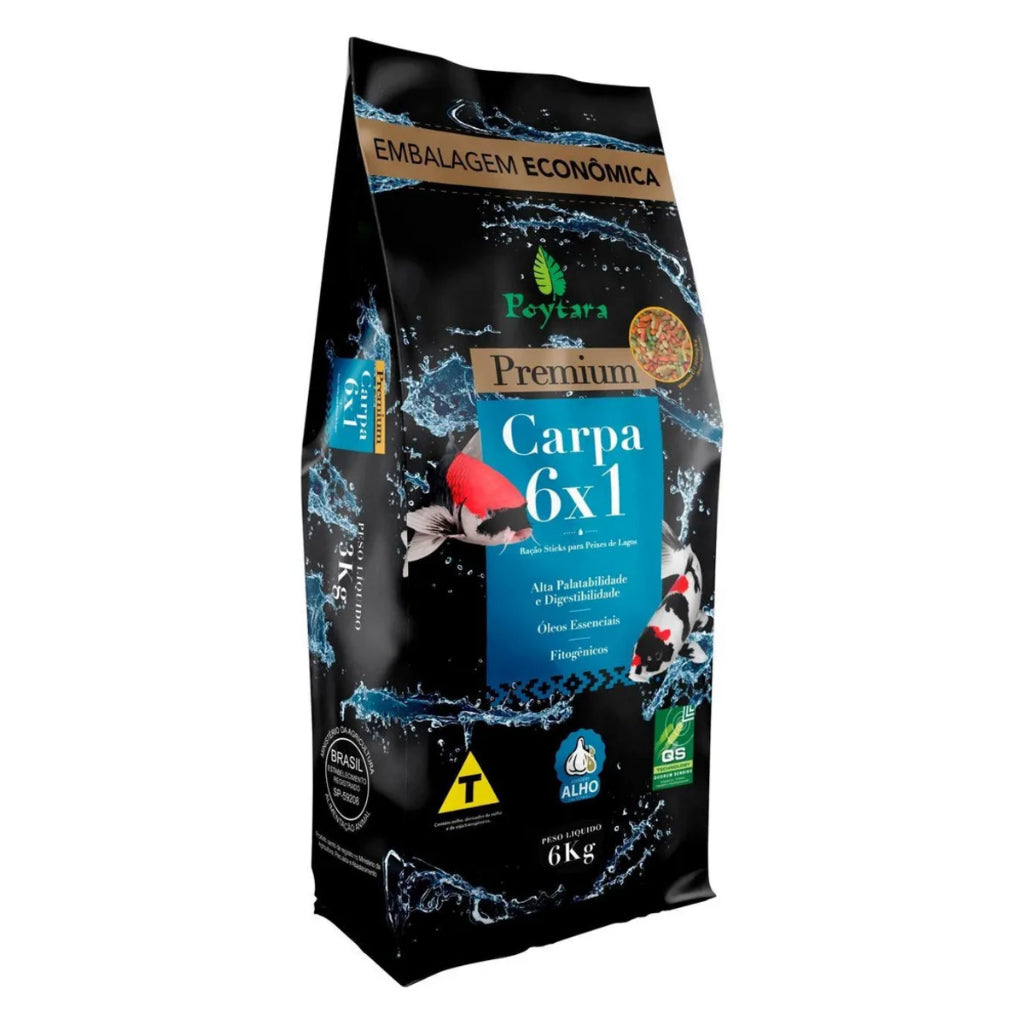 Ração Para Carpas Poytara Premium Carpa 6x1 - Poytara Lagos e Aquários