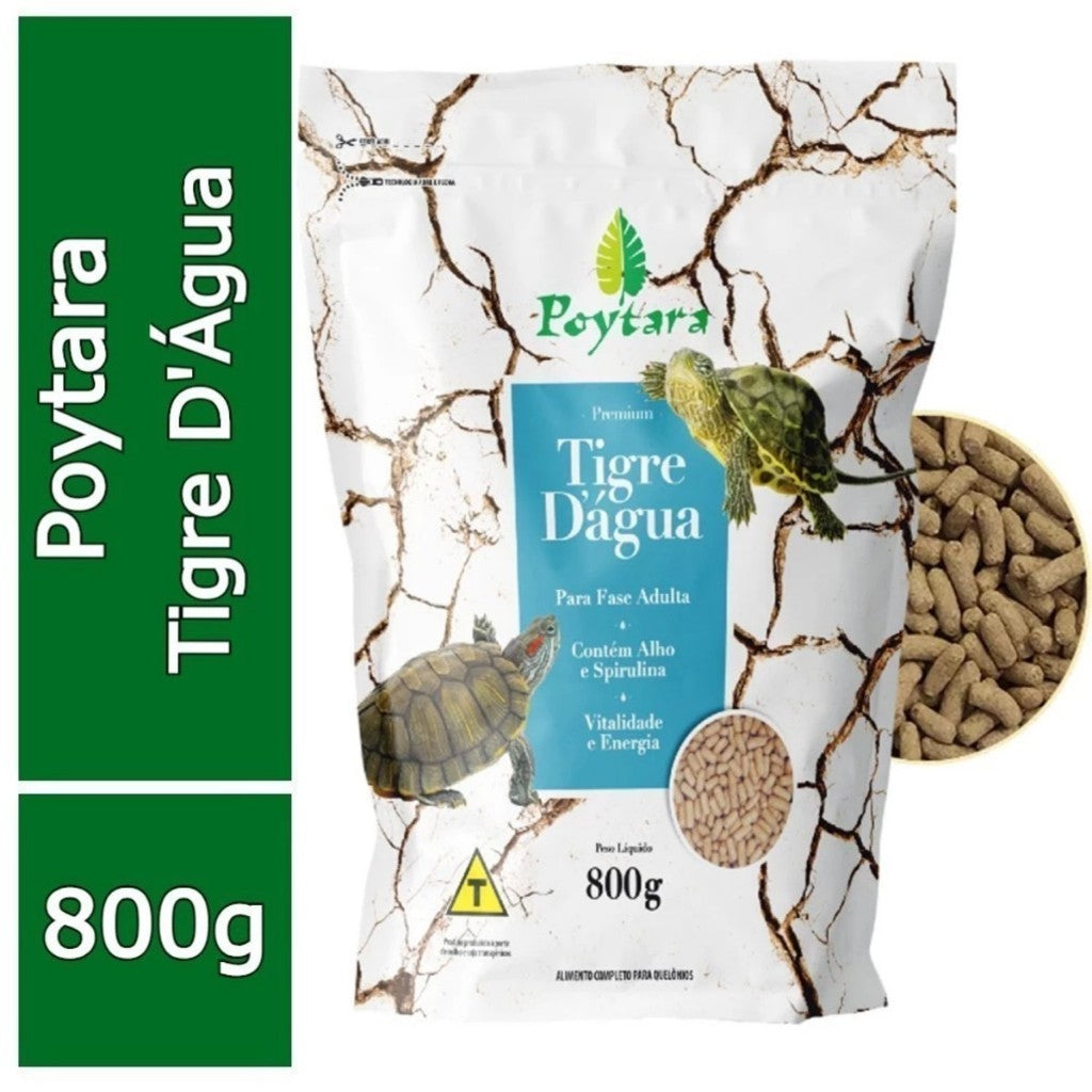 Ração Para Tartarugas Poytara Tigre Dágua Saco 800g Bag - Para tartaruga Aquática Adultas Poytara