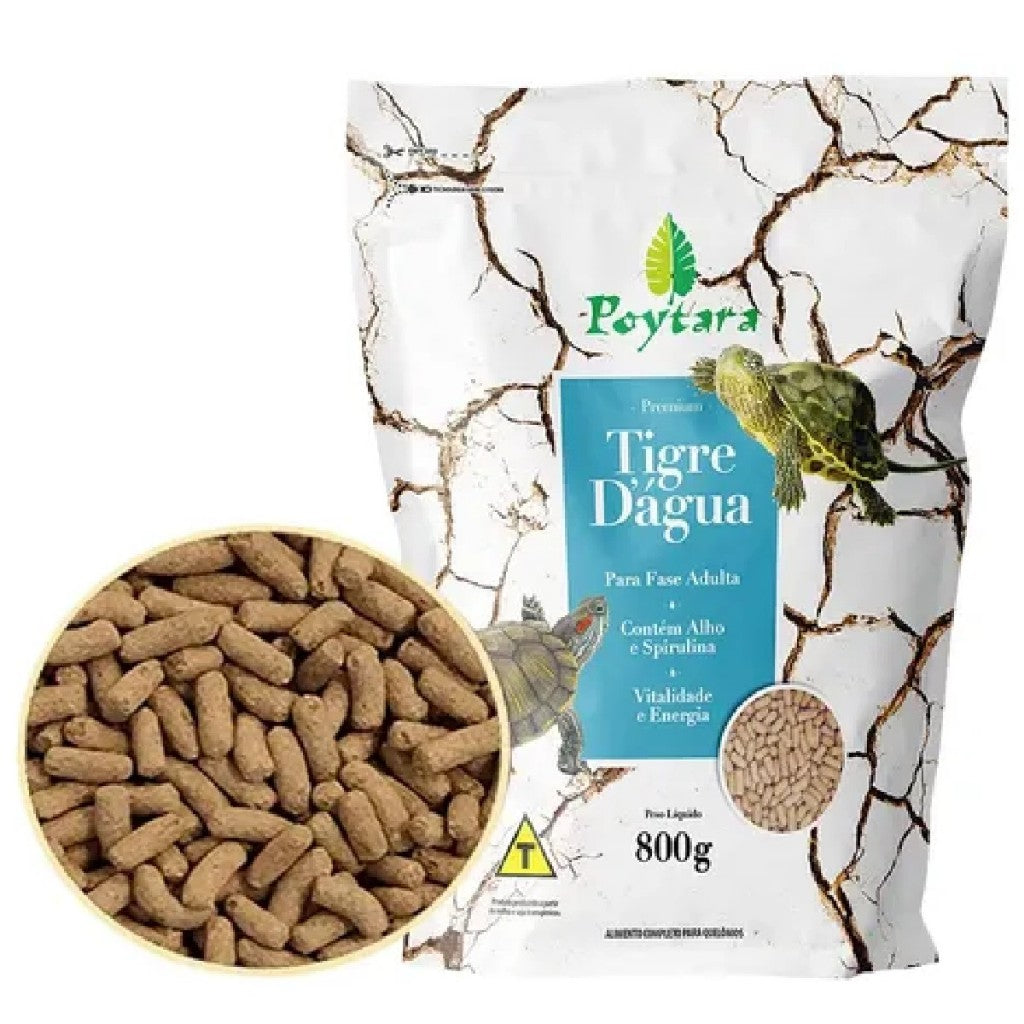 Ração Para Tartarugas Poytara Tigre Dágua Saco 800g Bag - Para tartaruga Aquática Adultas Poytara