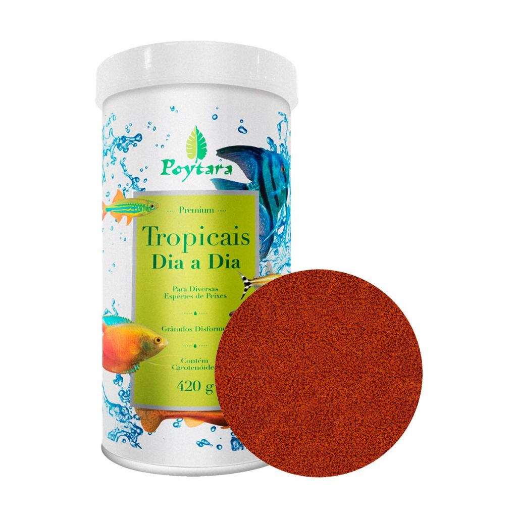 Raçao Poytara Tropicais Dia A Dia 420g Peixes Aquario