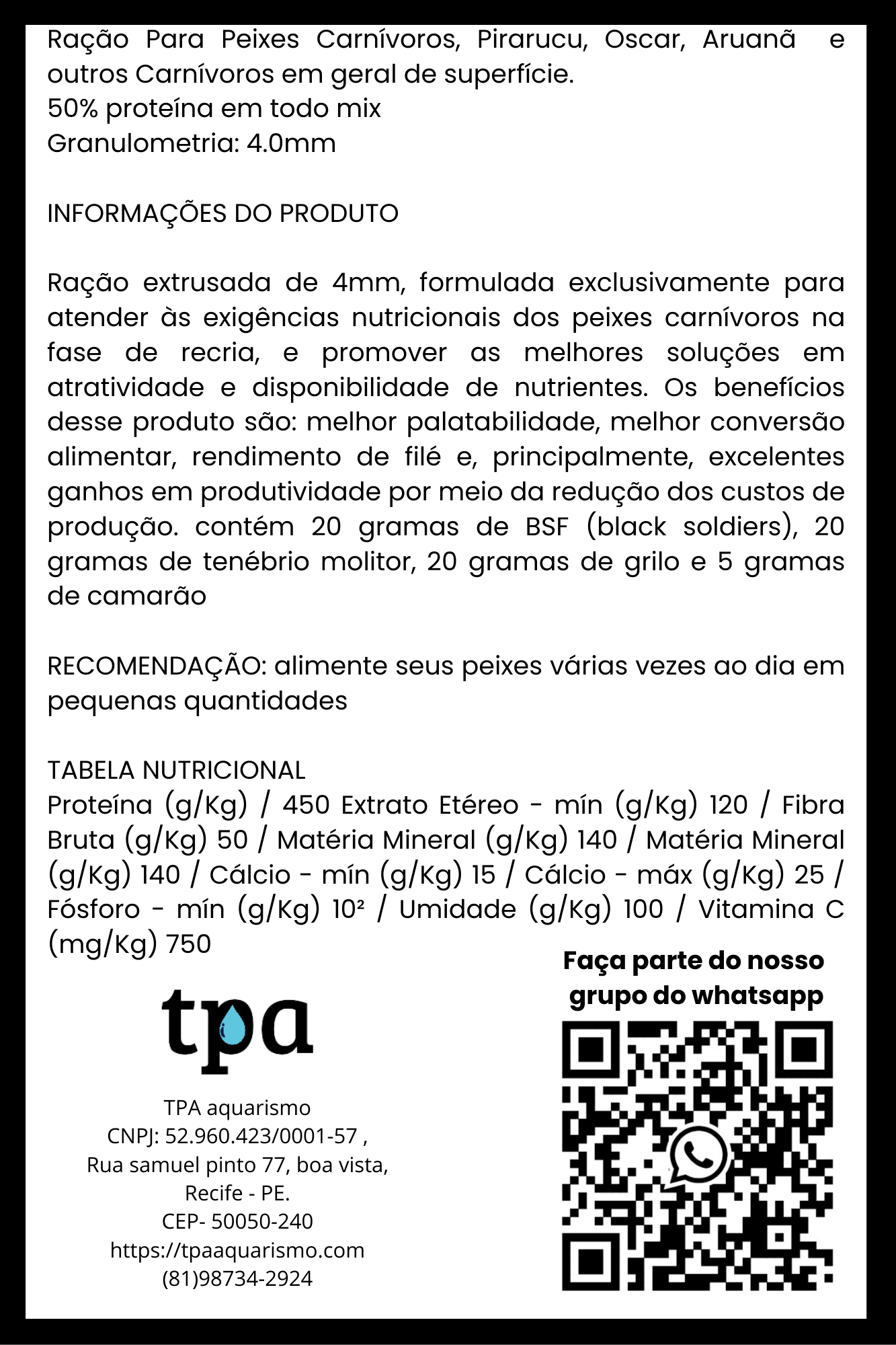 Ração MIX desidratados