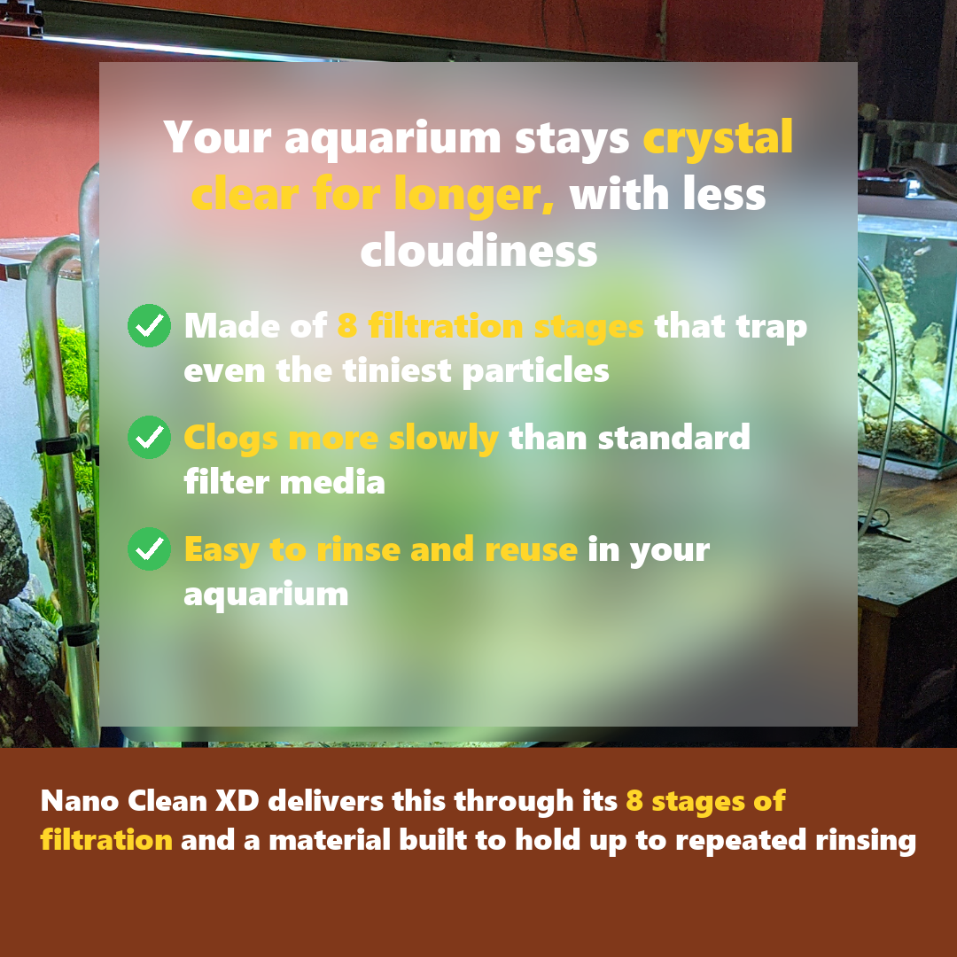 Nano Clean XD keeps aquarium water crystal clear for longer