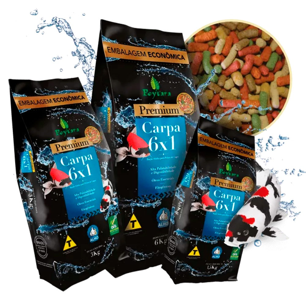 Ração Poytara Premium Carpa 6x1 3kg