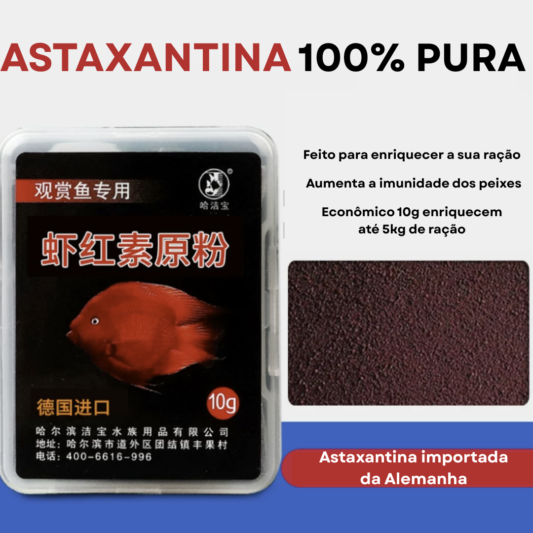 Astaxantina 100% pura para peixes