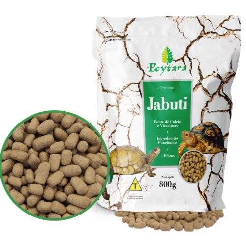 Ração Para Jabutis Poytara Premium Jabuti Bag 800g em Grão