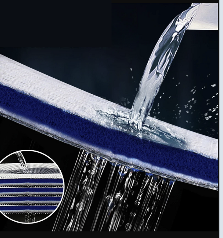 Water flowing through the eight filtration layers of Nano Clean XD